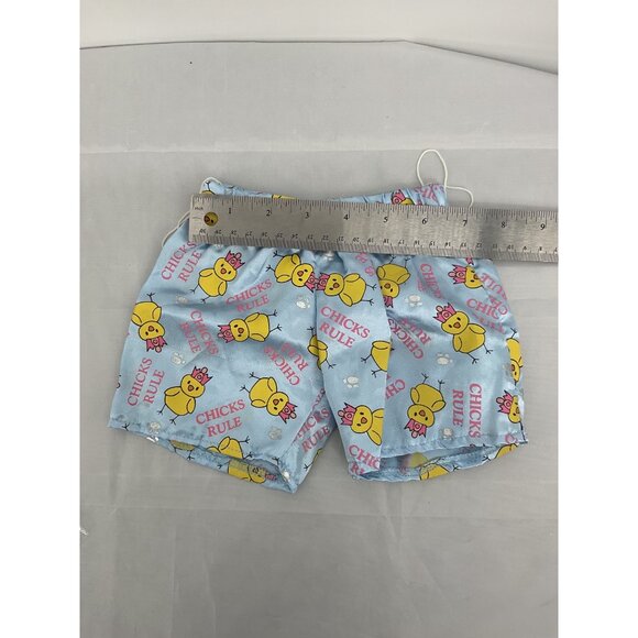 Build A Bear Blue Chicks Rule Shorts With Elastic Waistband For Plush Animals - Picture 2 of 4